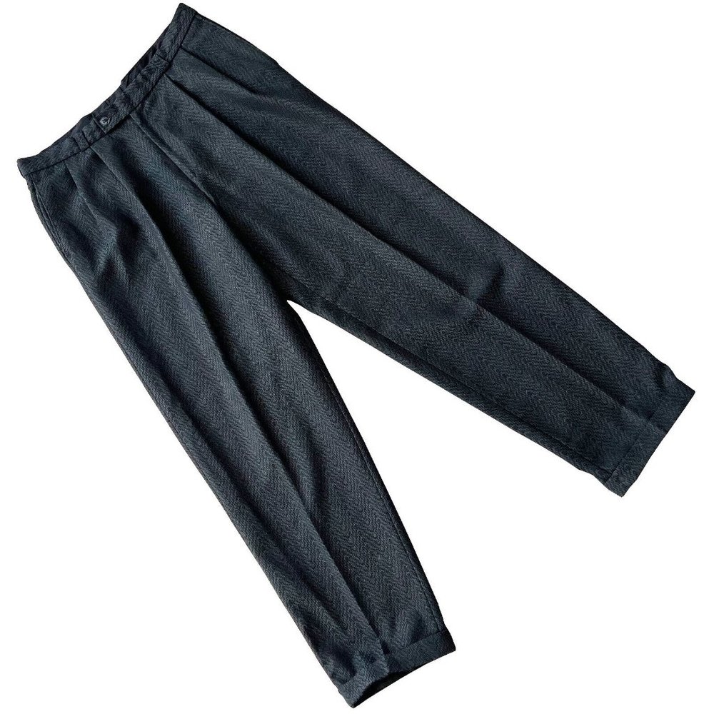 Sundazed (Italy) Warped Herringbone Wide Tailored Trousers Gray (Junya Watanabe)